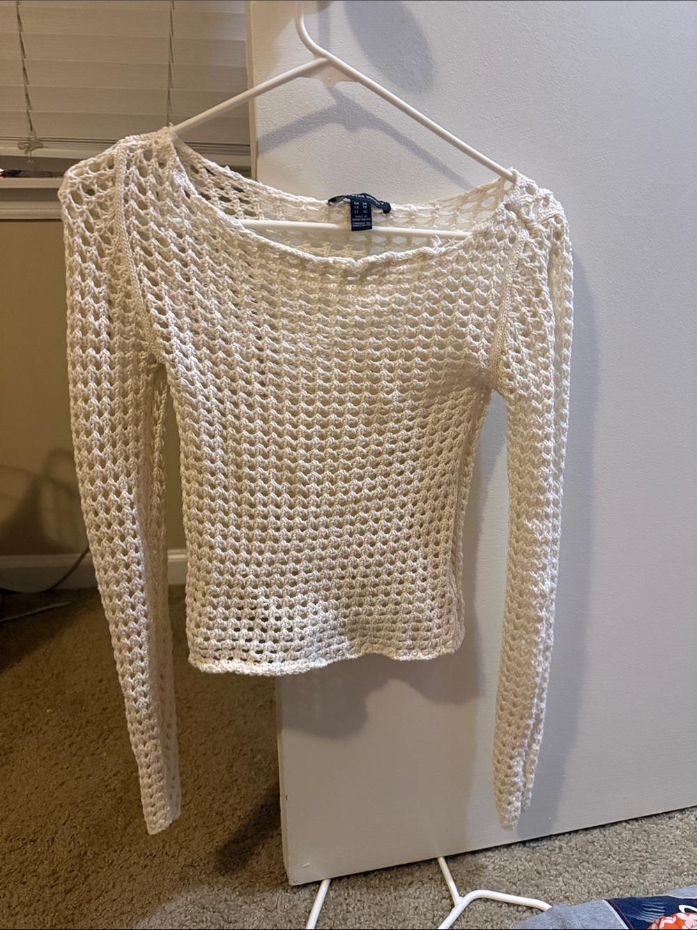Streetwear Society Crochet Knit Top - Cream & Black